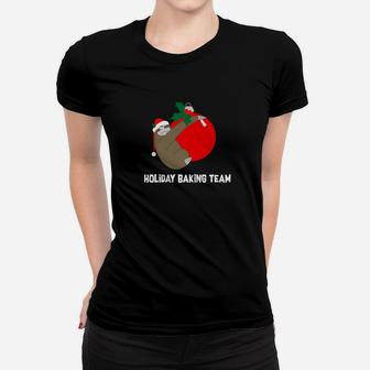 Christmas Sloth Holiday Baking Team Holiday Gift Ladies Tee - Seseable