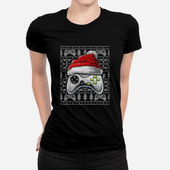 Christmas Video Game Controller Christmas Gamer Ladies Tee - Seseable