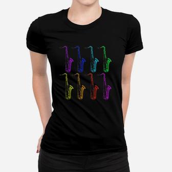 Colored Saxophones Ladies Tee - Seseable