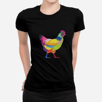 Colorful Chicken Rainbow Hen For Mama Ladies Tee - Seseable