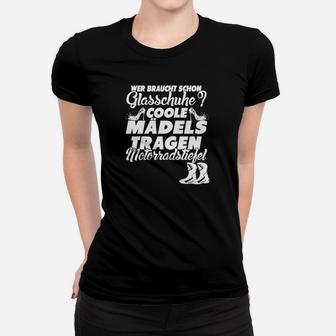Coole Mädels Tragen Motorradstiefel Frauen T-Shirt - Seseable