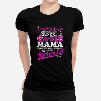 Coole Mama Schwarzes Damen Frauen Tshirt, Bunte Druck - Seseable