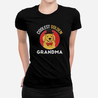 Coolest Golden Grandma Golden Retriever Dog Puppy Ladies Tee - Seseable