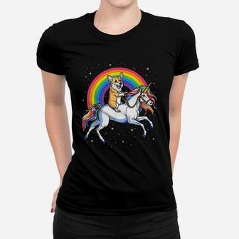 Corgi Unicorn Girls Space Galaxy Rainbow Corgicorn Women T-shirt - Seseable