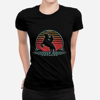 Cowboy Retro Vintage 80s Country Horse Rider Gift Ladies Tee - Seseable
