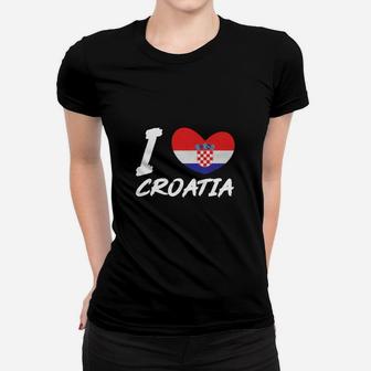 Croatia Flag I Love Croatia Ladies Tee - Seseable