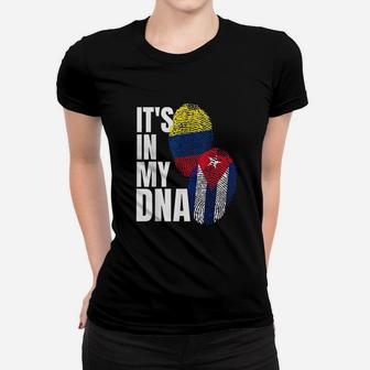 Cuban And Colombian Dna Mix Flag Heritage Women T-shirt - Seseable