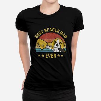 Cute Best Beagle Dad Ever Retro Vintage Gift Puppy Lover Ladies Tee - Seseable