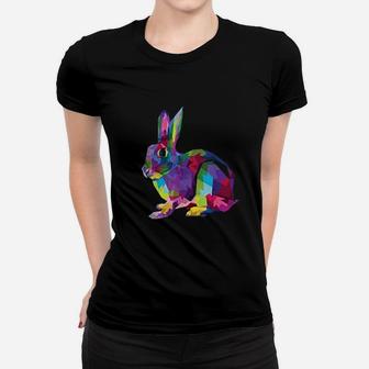Cute Bunny Colorful Artistic Rabbit Lovers Cute Owners Gift Ladies Tee - Seseable