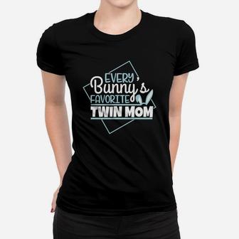 Cute Funny Easter Twin Mom Funny Mother Of Twins Ladies Tee - Seseable