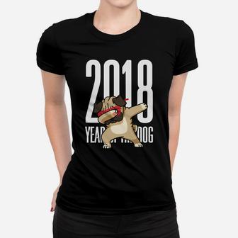 Dabbing Pug New Years 2018 Year Of The Dog Ladies Tee - Seseable