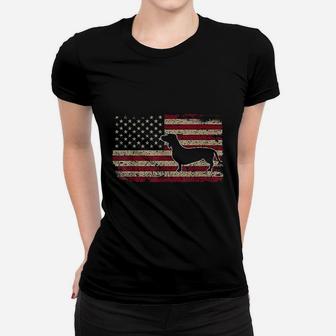 Dachshund America Flag Patriotic Weiner Dog Gift Ladies Tee - Seseable