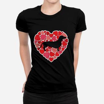 Dachshund For Dog Lovers Valentine Day Dachshund Ladies Tee - Seseable