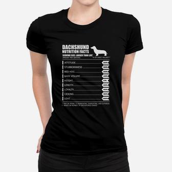 Dachshund Nutrition Facts Ladies Tee - Seseable