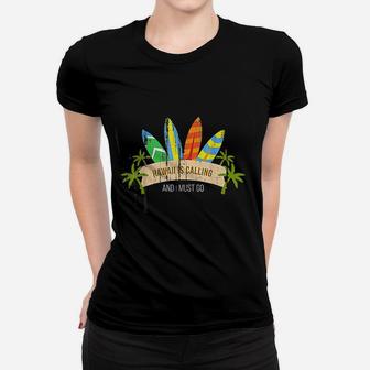 Distressed Retro Hawaii Is Calling And I Must Go Gift Ladies Tee - Seseable
