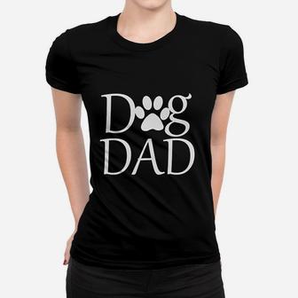Dog Dad Paw Shelter Animal Lover Gift Ladies Tee - Seseable