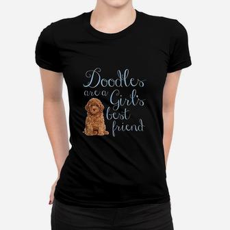 Doodles Are A Girls Best Friend Golden Labradoodle Dog Mom Ladies Tee - Seseable