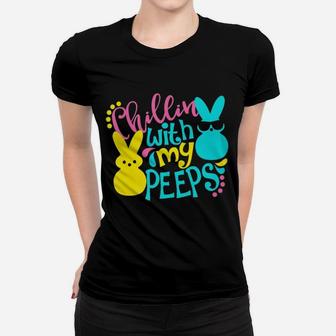 Easter Bunny Chilling With My Peeps Style Ladies Tee - Seseable