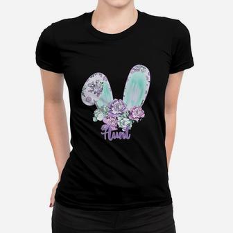 Easter Bunny With Flowers Aunt Great Family Gift For Women Ladies Tee - Seseable