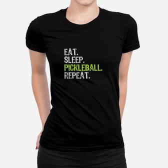 Eat Sleep Pickleball Repeat Player Funny Cool Gift Christmas Ladies Tee - Seseable