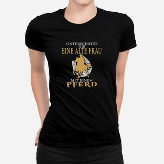 Eine Altefrau Mit Einem Pferd- Frauen T-Shirt - Seseable