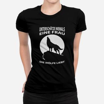 Eine Frau Die Wölfe Liebt Frauen T-Shirt - Seseable