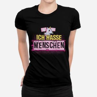 Einhorn Ich Hasse Menschen 2 Frauen T-Shirt - Seseable
