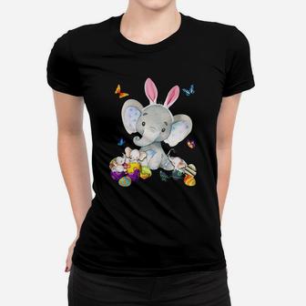 Elephant Easter And Colorful Butterfly Classic Ladies Tee - Seseable