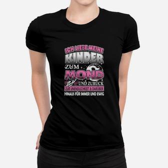 Elternteil Liebesbekundung Frauen Tshirt Ich liebe meine Kinder zum Mond und zurück Fußball Design - Seseable