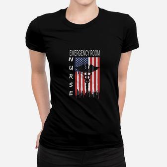 Emergency Room Nursing Us Flag Er Patriot Women T-shirt - Seseable