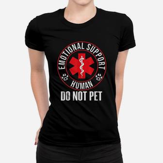 Emotional Support Human Do Not Pet Service Dog Love Ladies Tee - Seseable