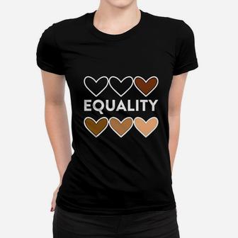 Equality Hearts Civil Rights Equal Graphic Ladies Tee - Seseable