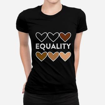 Equality Hearts Civil Rights Equal Graphic Ladies Tee - Seseable