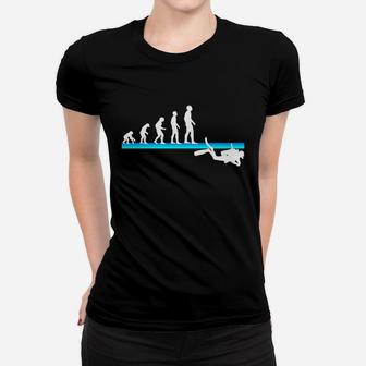 Evolution des Schwimmens Frauen Tshirt, Witziges Schwimmer-Entwicklungs-Frauen Tshirt - Seseable