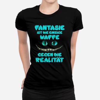 Fantasie Grafik Tee - Cheshire-Katze und Zitat für Literaturfans Frauen Tshirt - Seseable
