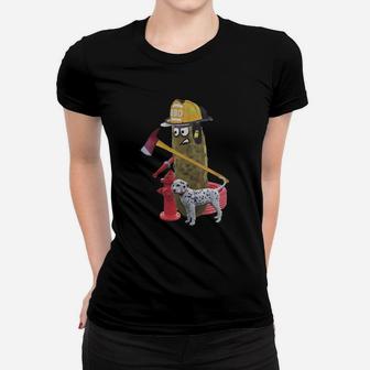 Firefighter Pickle T-shirt Ladies Tee - Seseable