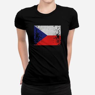 Flag Of Czech Republic Country Vintage Distressed Shirt Ladies Tee - Seseable