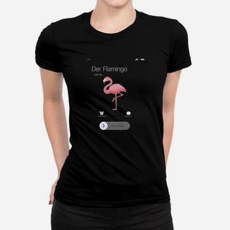Flamingo Frauen Tshirt Sprachassistenten Humor, Schwarz Tee - Seseable