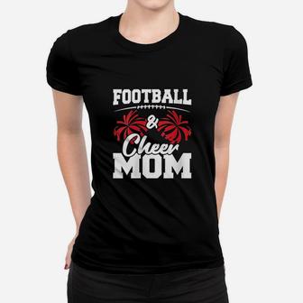 Football And Cheer Mom High School Sports Cheerleading Ladies Tee - Seseable
