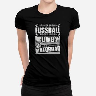 Frauen Tshirt für Herren mit Motorrad & Rugby Spruch - Seseable