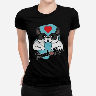 Frenchie Kiss French Bulldog Valentines Day Ladies Tee - Seseable