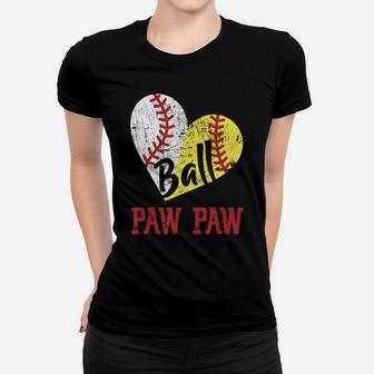 Funny Ball Paw Paw Softball Baseball Paw Paw T-shirt Ladies Tee - Seseable