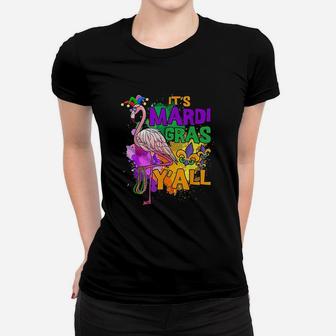 Funny Carnival Party Gift Flamingo Mardi Gras Ladies Tee - Seseable