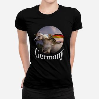 Funny Cat Horse Unicorn Proud German Germany Ladies Tee - Seseable