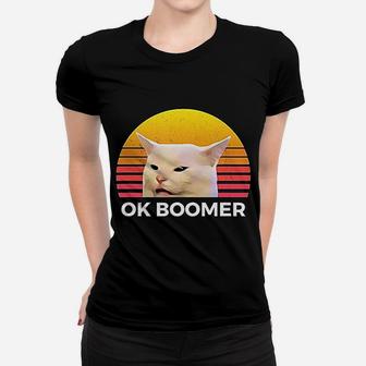Funny Cat Ok Boomer Ladies Tee - Seseable