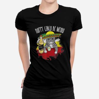 Funny Cinco De Meow Funny Mexican Tequila Cat Ladies Tee - Seseable