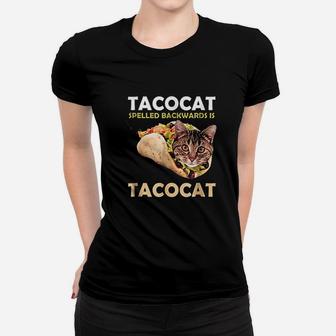 Funny Cute Tacocat Taco Cat Spelled Backward Ladies Tee - Seseable
