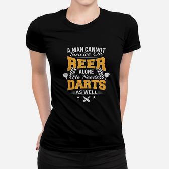 Funny Darts And Beer Board Darts Player Flight Gift Ladies Tee - Seseable