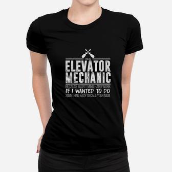 Funny Elevator Mechanic Easy Mom Mechanics Ladies Tee - Seseable