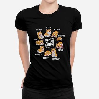 Funny Know Your Corgi Shapes Cute Welsh Dog Lover Gift Ladies Tee - Seseable